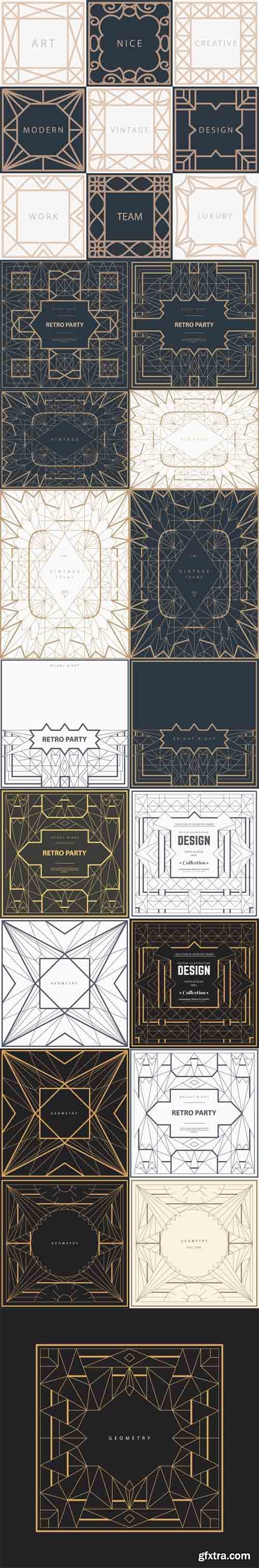 Vector Template Frame. Form of square. Line Design Elements Vector Template Frame. Form of square. Line Design Elements