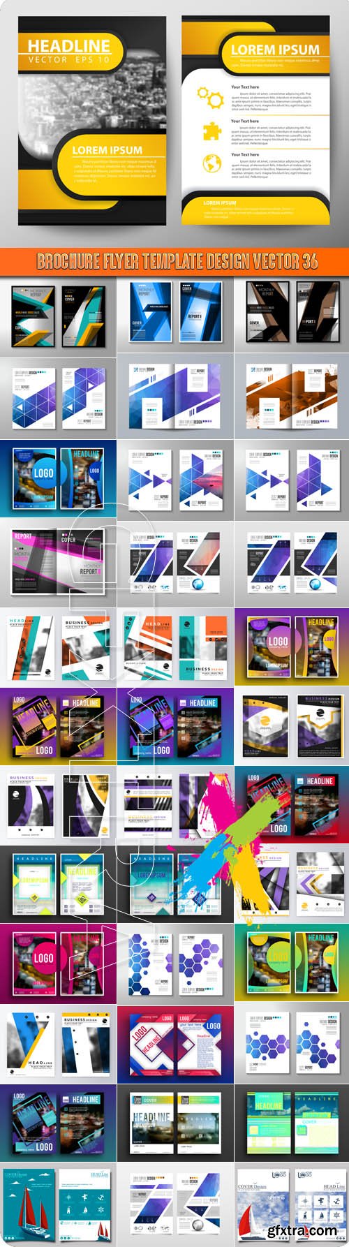 Brochure flyer template design vector 36