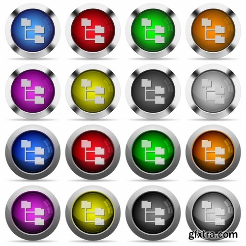 Collection of icon button web design element website site 25 EPS