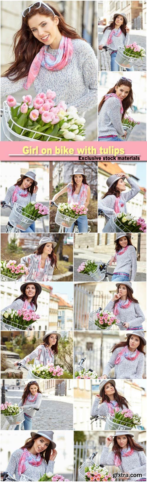 Girl on Bike with Tulips 15xJPG