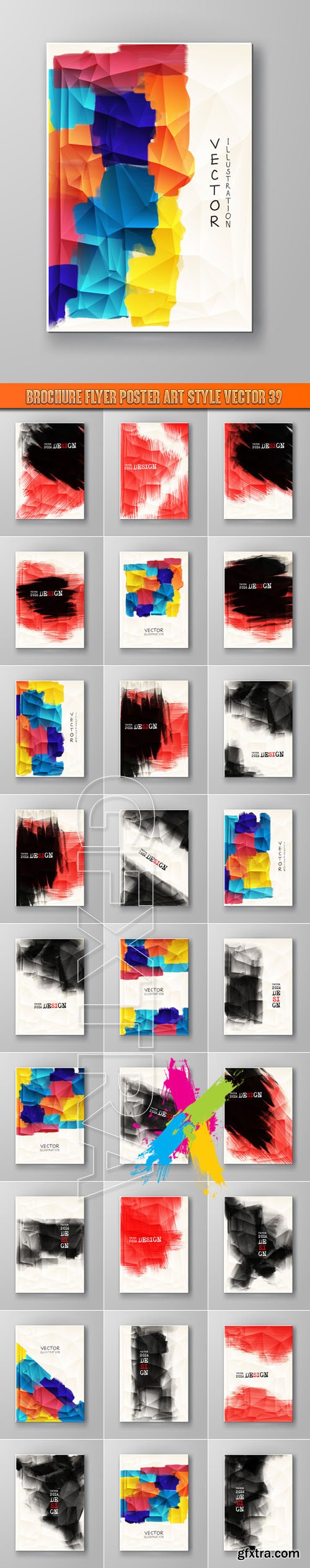 Brochure flyer poster art style vector 39