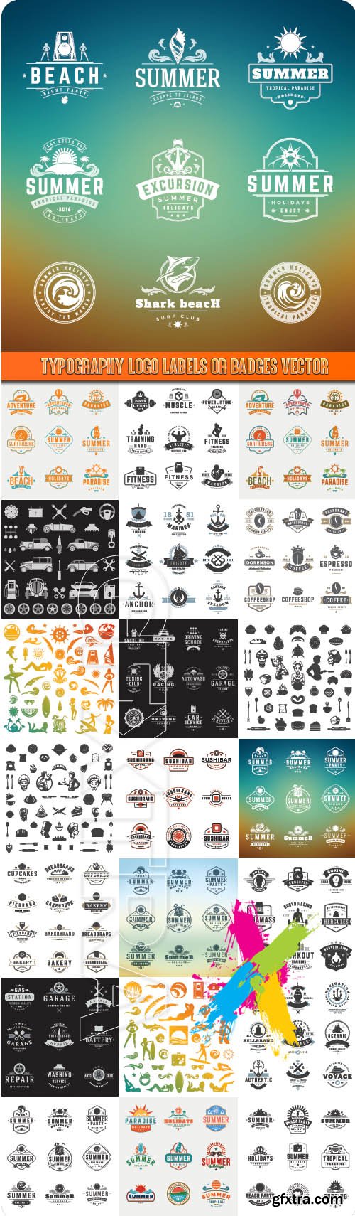 Typography Logo Labels or Badges Vector