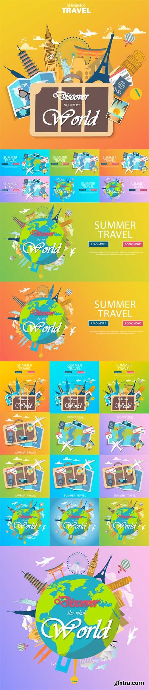 Vector Set - Trip to World. Travel to World. Vacation. Road trip. Tourism. Travel banner. Journey Vector Set - Trip to World. Travel to World. Vacation. Road trip. Tourism. Travel banner. Journey
