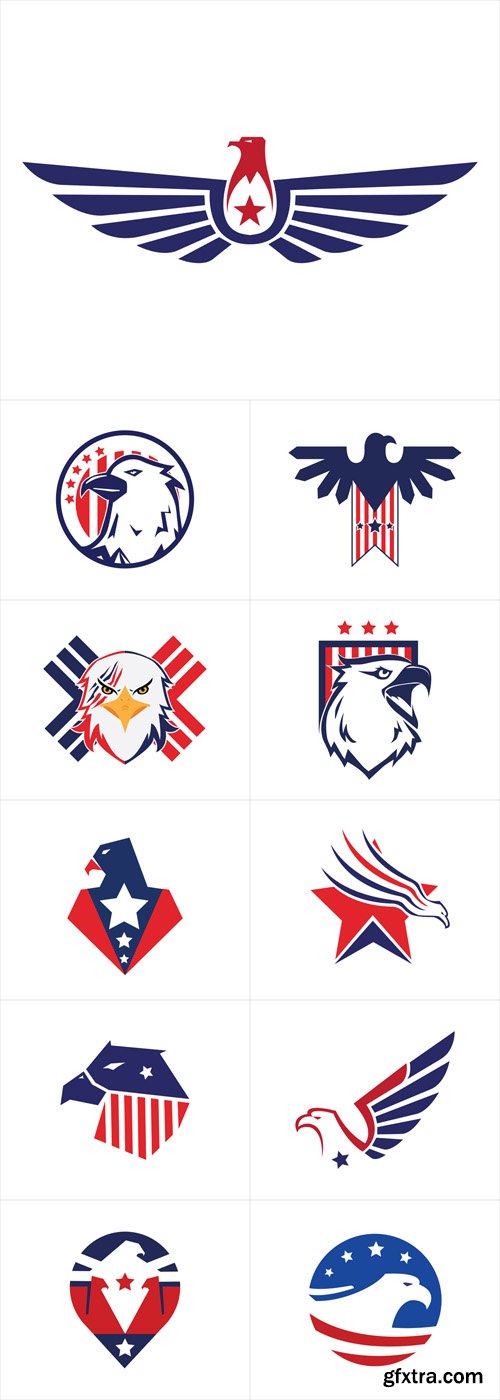 Vector Set - American Patriotic Logos Vector Set - American Patriotic Logos