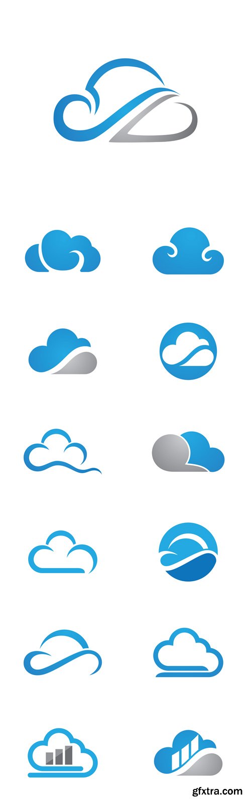 Vector Set - Cloud Technology Logo Template Vector Set - Cloud Technology Logo Template