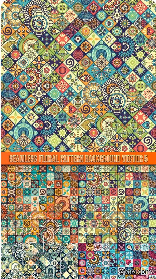 Seamless floral pattern background vector 5