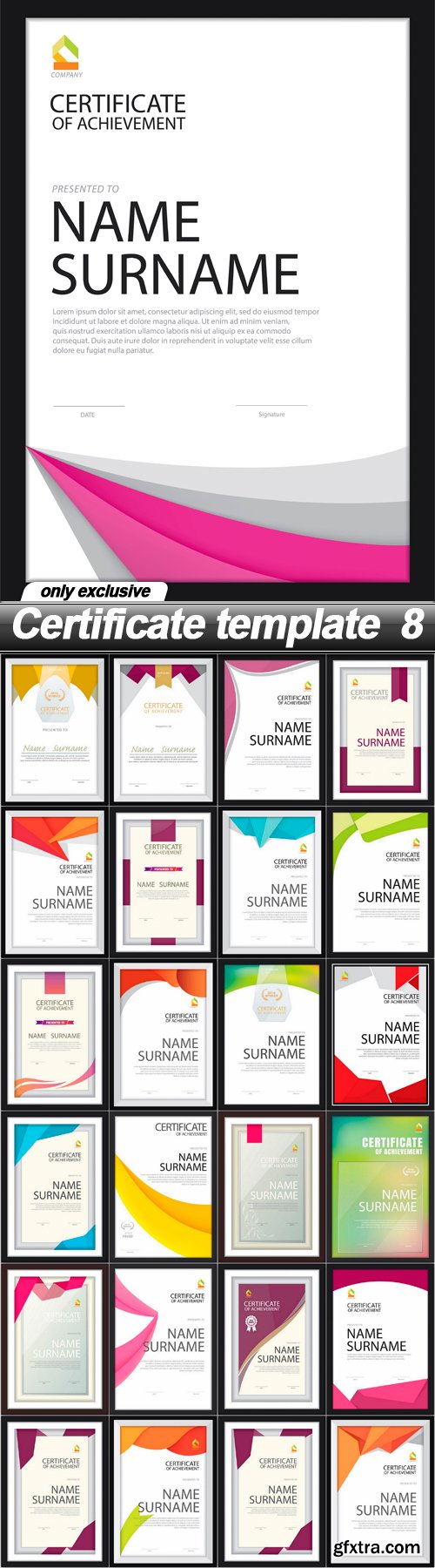 Certificate template 8 - 25 EPS