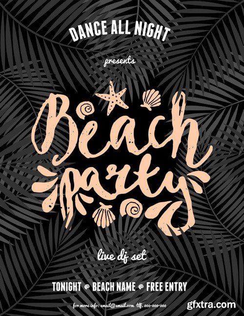 Summer beach party poster - 5 EPS