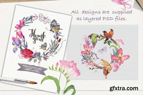 CM - Watercolor floral wreaths vol.2 690045 CM - Watercolor floral wreaths vol.2 690045