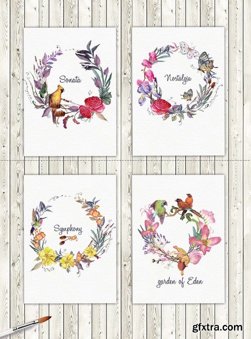 CM - Watercolor floral wreaths vol.2 690045 CM - Watercolor floral wreaths vol.2 690045