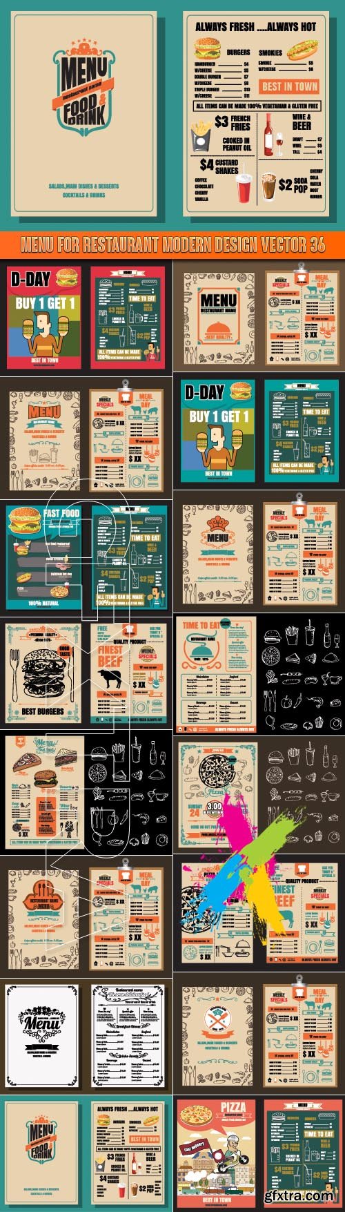 Menu for restaurant modern design vector 36