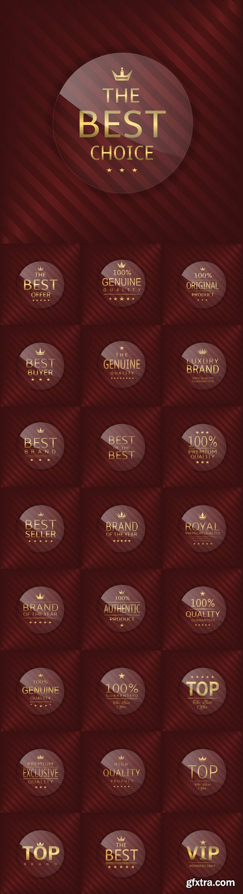 Vector Set - Premium Luxury Vip Brand Quality Glass Label Vector Set - Premium Luxury Vip Brand Quality Glass Label