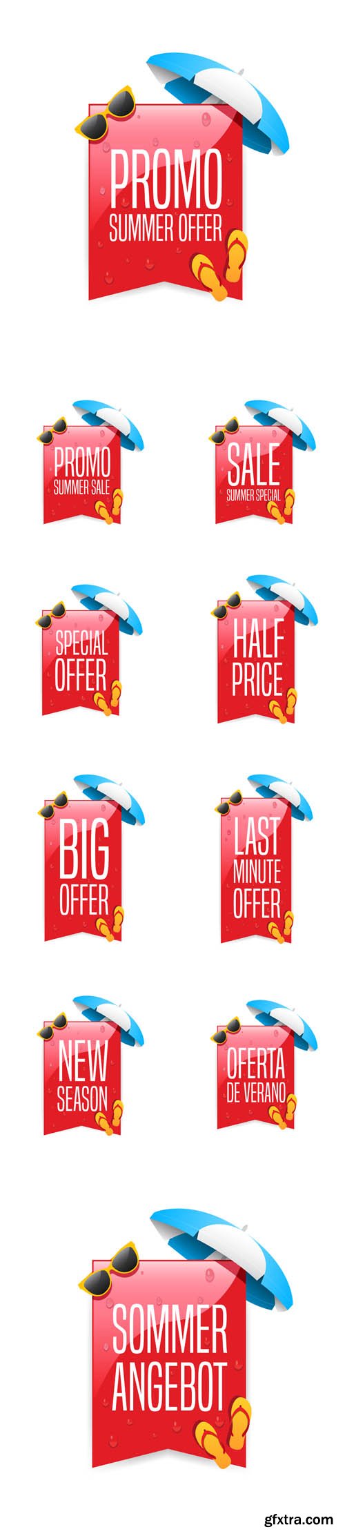 Vector Set - Promo Summer Offer Labels