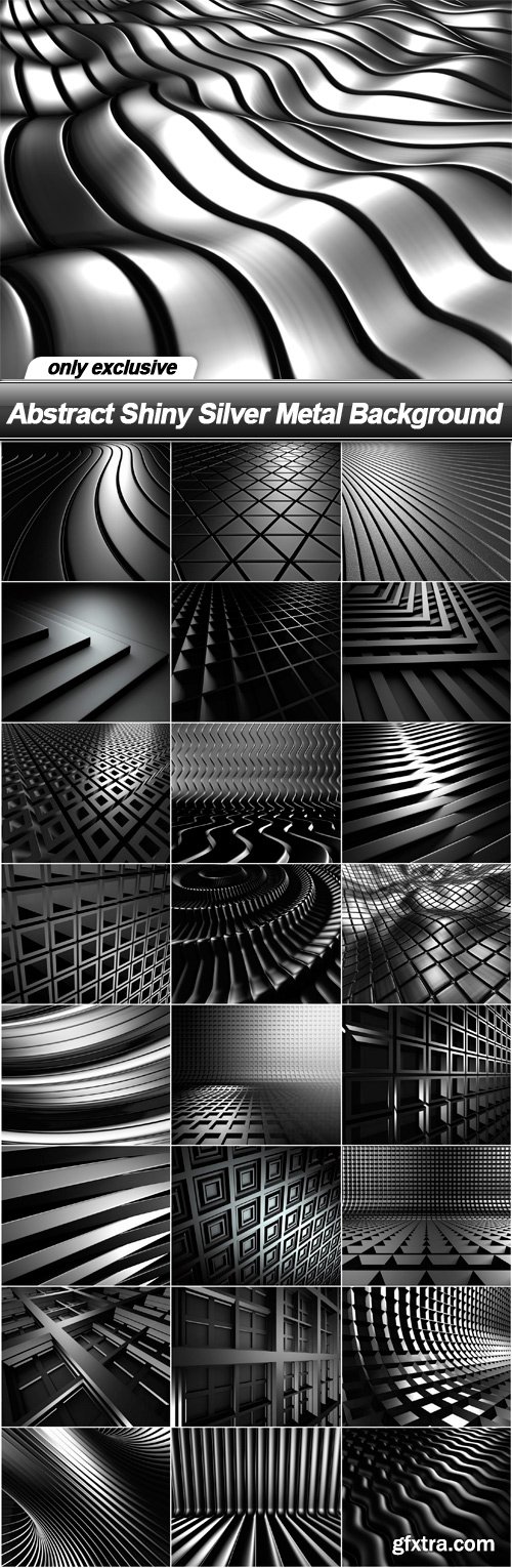 Abstract Shiny Silver Metal Backgrounds 25xJPG
