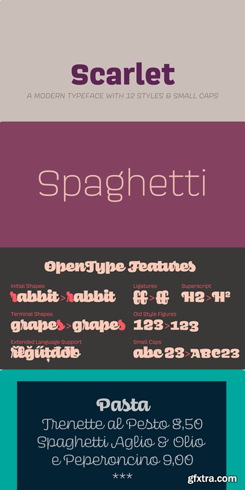 Scarlet Font Family $396 Scarlet Font Family $396