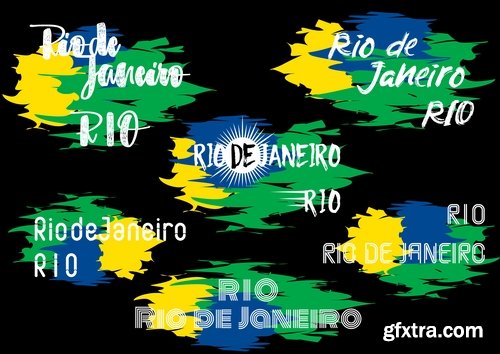 Collection of Olympic Games Rio de Janeiro 2016 background is background template gift card 25 EPS