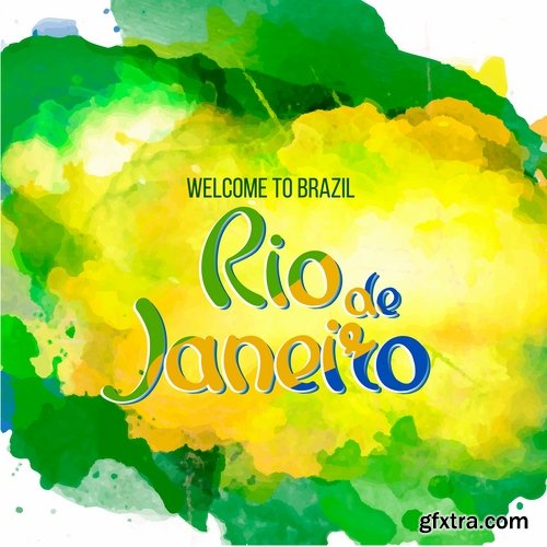 Collection of Olympic Games Rio de Janeiro 2016 background is background template gift card 25 EPS