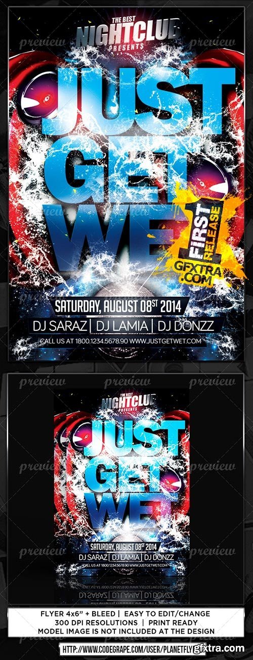 CodeGrape - Just Get Wet Party Flyer 3626 CodeGrape - Just Get Wet Party Flyer 3626