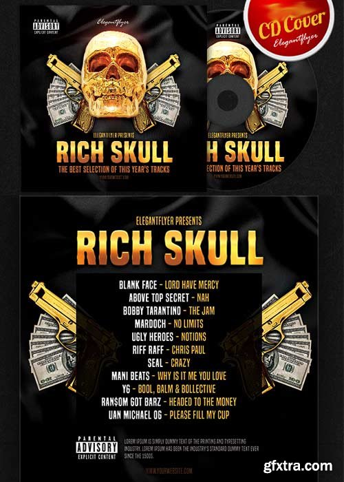 Rich Skull CD Cover PSD Template
