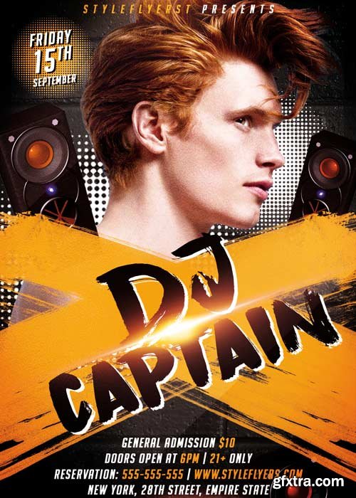 Dj Captain PSD Flyer Template