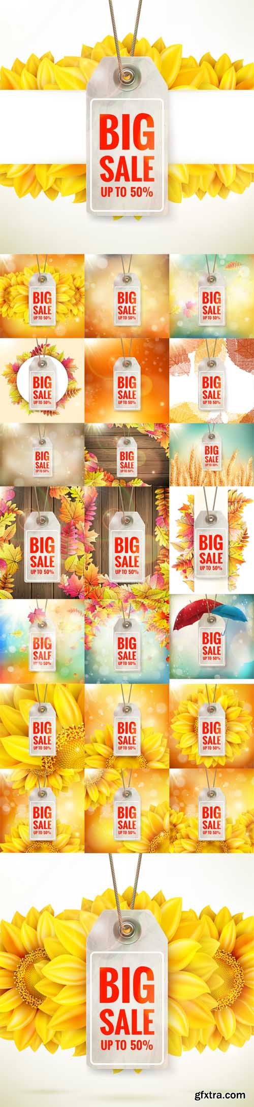 Vector Set - Background on a Theme of Autumn.Sale 2