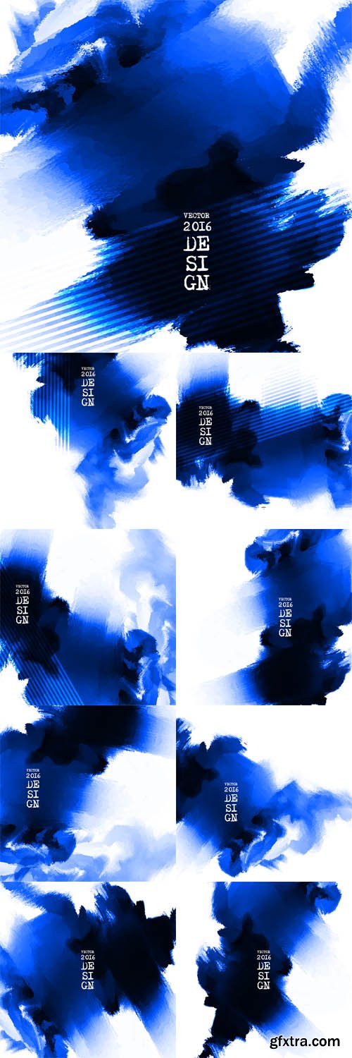 Vector Set - Abstract Stylish Background Ink Paint