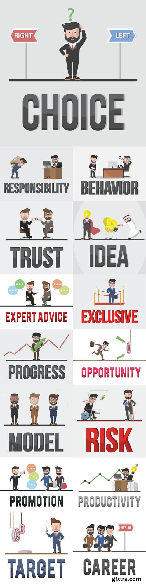 Vector Set - Business Concept Illustrations Vector Set - Business Concept Illustrations