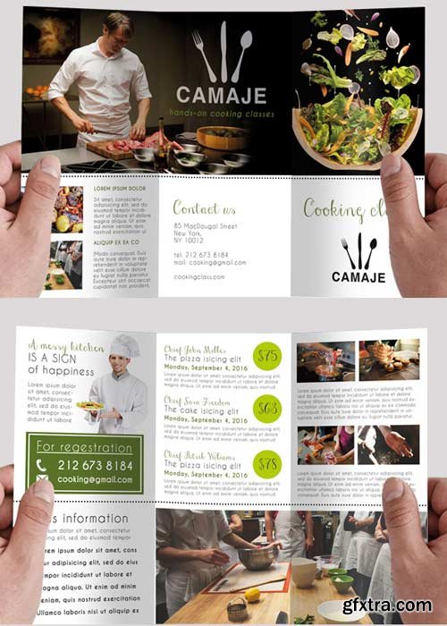The cooking school Premium Tri-Fold PSD Brochure Template