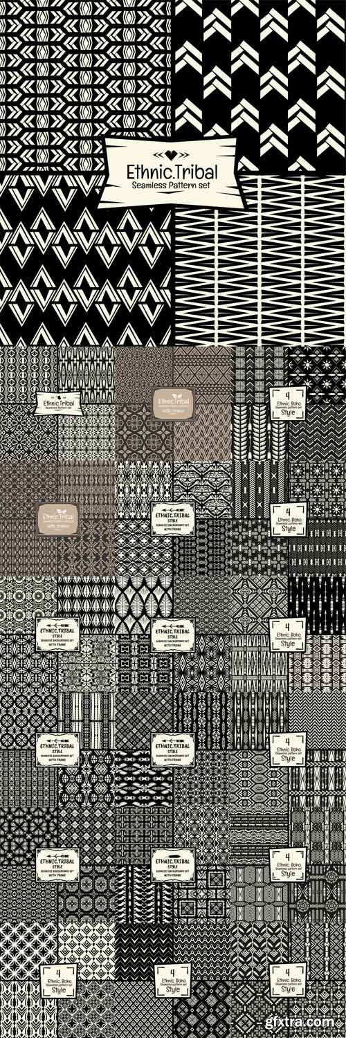 Vector Set - Seamless Abstract Patterns Tribal Ethnic Style Vector Set - Seamless Abstract Patterns Tribal Ethnic Style