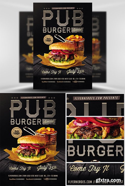 Pub Burger Flyer Template Pub Burger Flyer Template