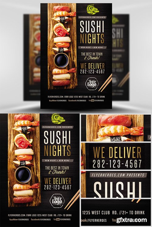 Sushi Nights Flyer Template Sushi Nights Flyer Template