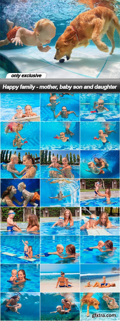 Happy family - mother, baby son and daughter - 25 UHQ JPEG Happy family - mother, baby son and daughter - 25 UHQ JPEG