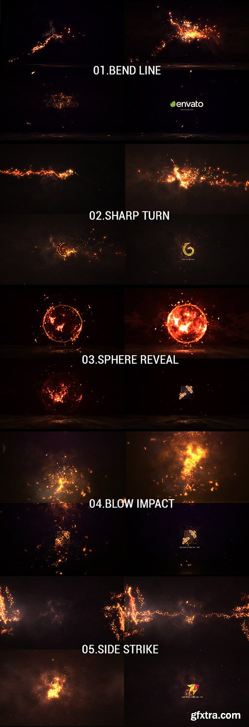 Videohive - Logo Reveal Pack 5in1: Fire - 16994274