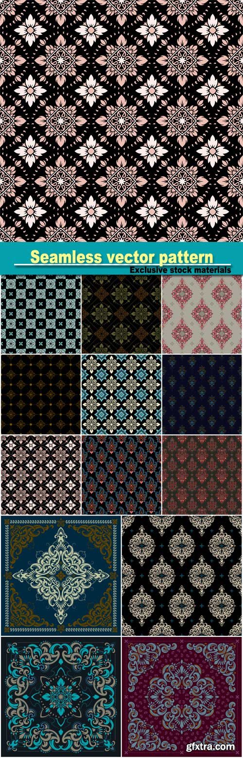 Seamless pattern based on traditional asian elements paisley