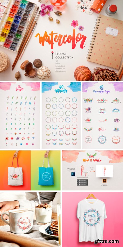 CM 821565 - Watercolor Floral Collection