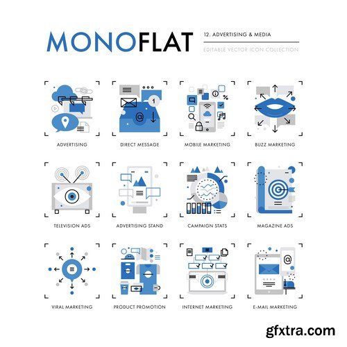 Mono Flat Design Elements - 20xEPS