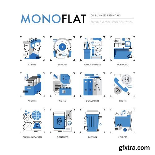 Mono Flat Design Elements - 20xEPS