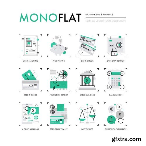 Mono Flat Design Elements - 20xEPS