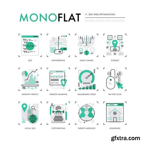 Mono Flat Design Elements - 20xEPS