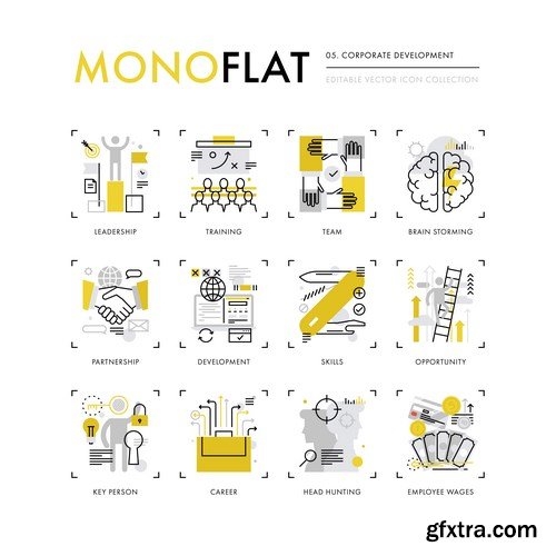 Mono Flat Design Elements - 20xEPS