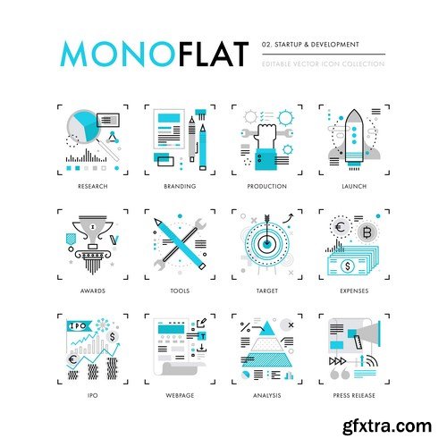Mono Flat Design Elements - 20xEPS