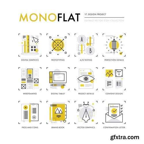 Mono Flat Design Elements - 20xEPS