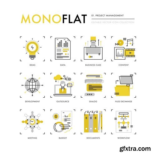 Mono Flat Design Elements - 20xEPS