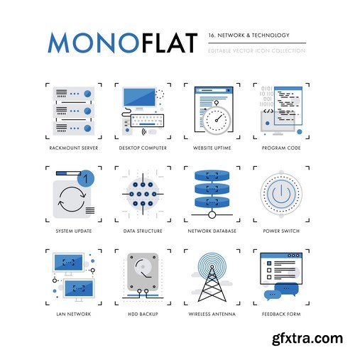 Mono Flat Design Elements - 20xEPS