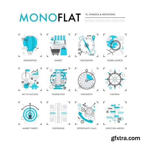Mono Flat Design Elements - 20xEPS