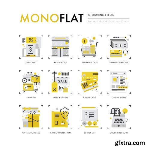 Mono Flat Design Elements - 20xEPS