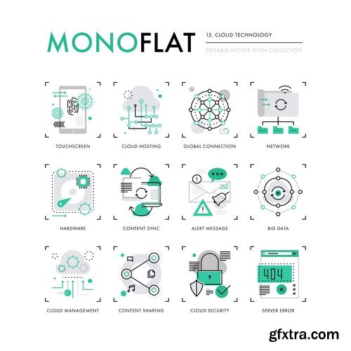 Mono Flat Design Elements - 20xEPS