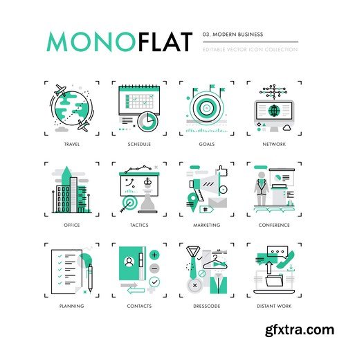 Mono Flat Design Elements - 20xEPS