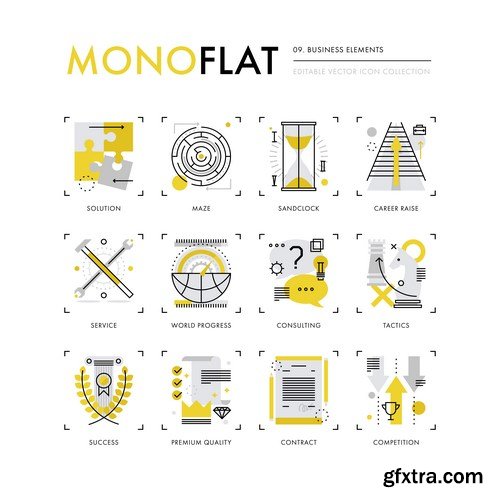 Mono Flat Design Elements - 20xEPS