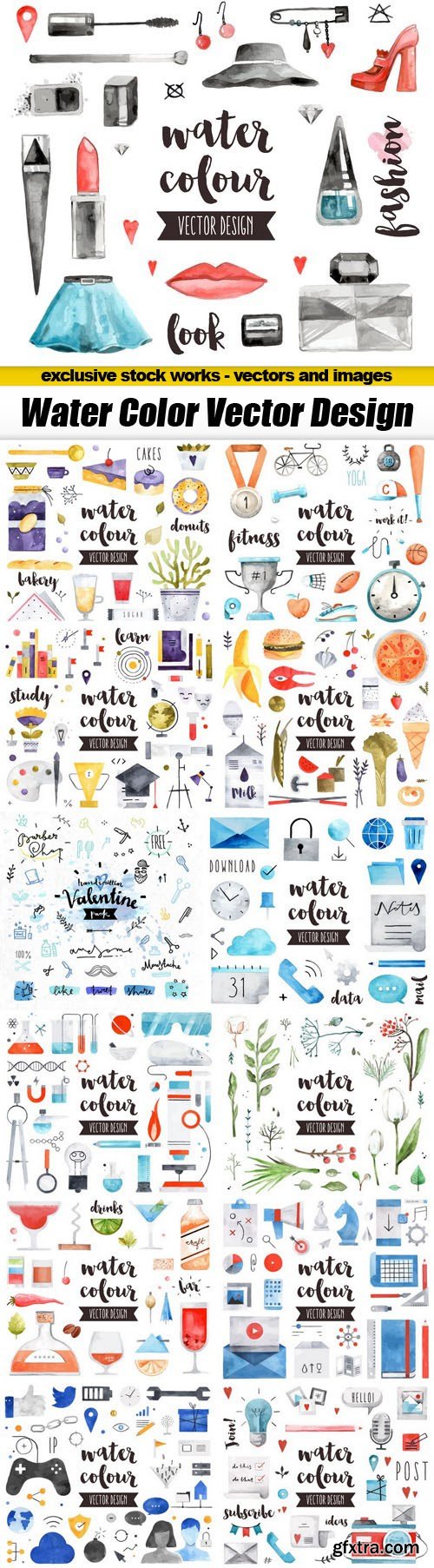 Water Color Vector Design - 12xEPS